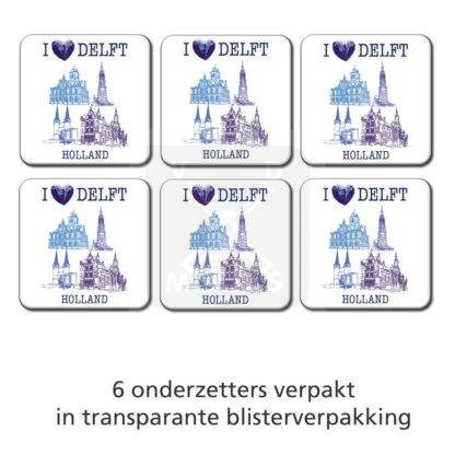 Set 6 onderzetters Delft